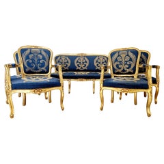 Antique French Living Room Set Sofa And Chairs