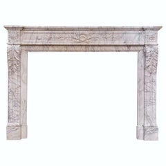 Antique French Louis 16th Marble Mantlepiece, circa 1840