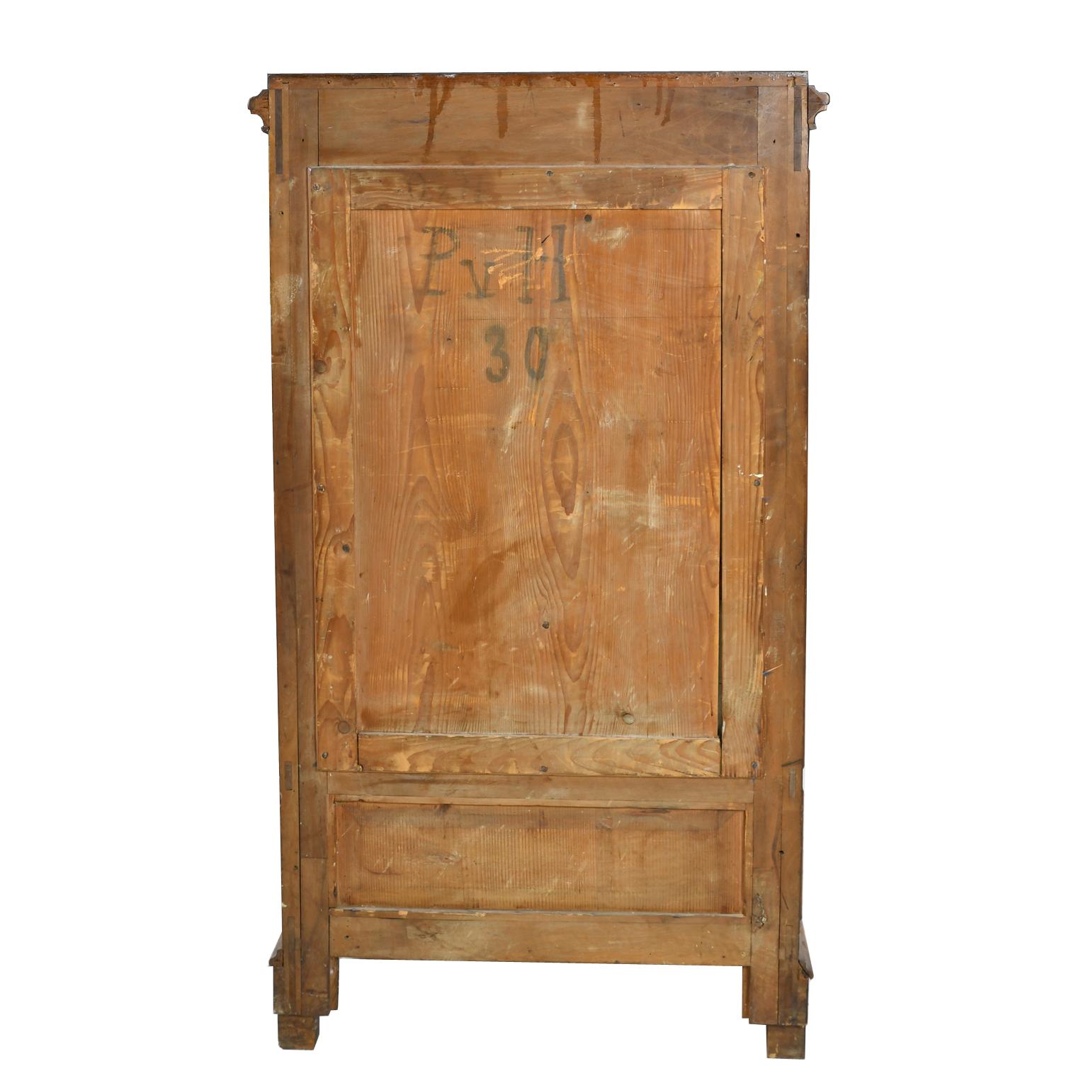 Hand-Crafted Small Antique French Louis Philippe Bookcase/Vitrine in Walnut with Glass Panels