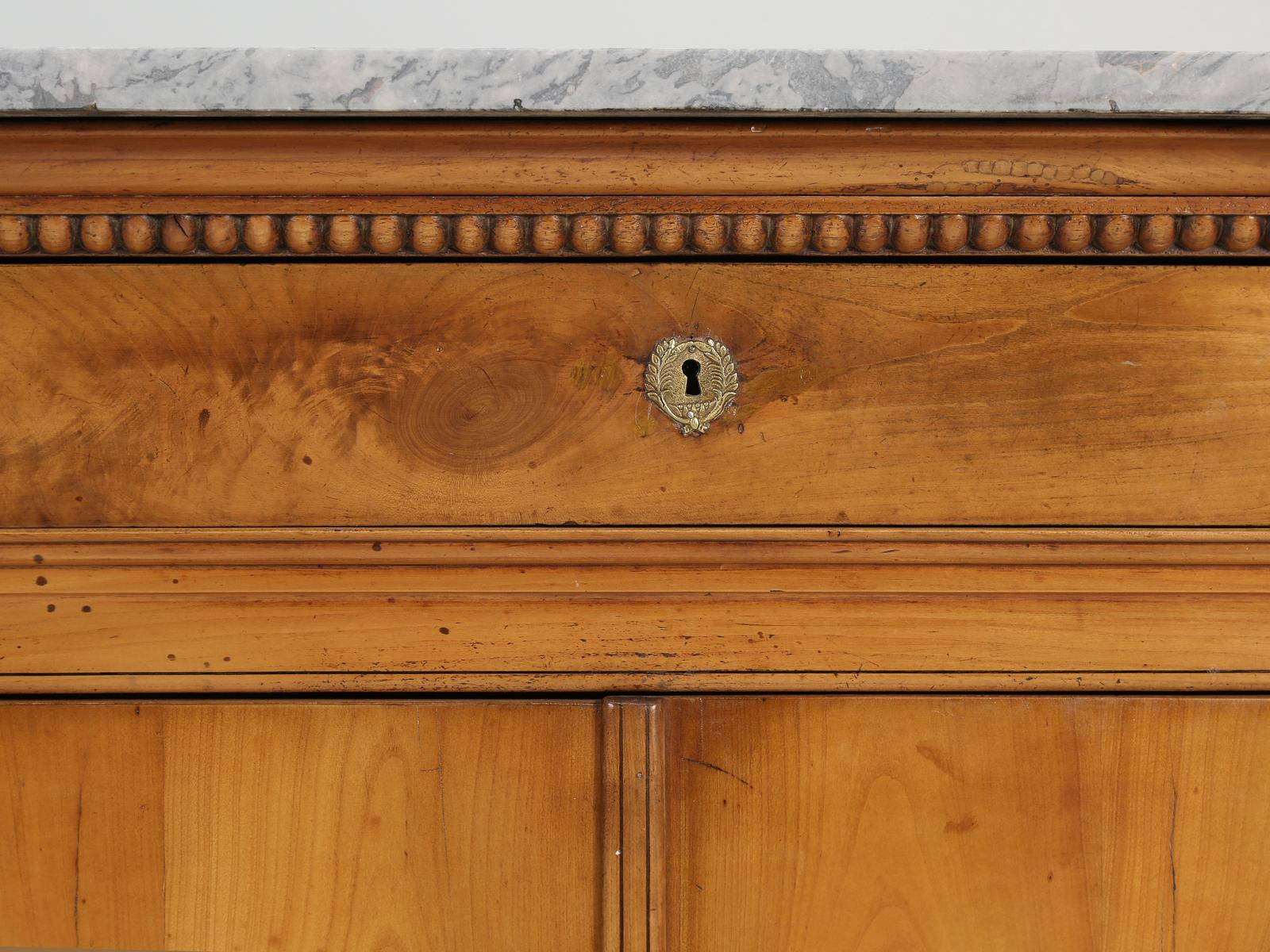 Antique French Louis Philippe Buffet circa 1825 in Cherrywood with Marble Top 6