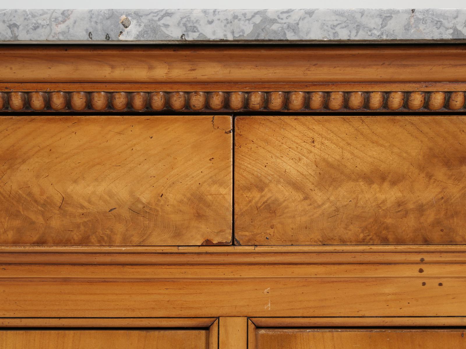 Antique French Louis Philippe Buffet circa 1825 in Cherrywood with Marble Top 8