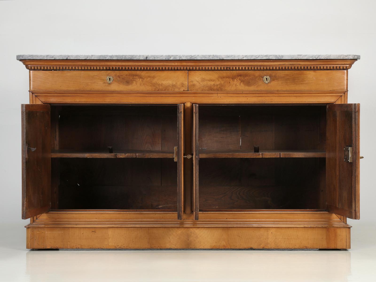 Antique French Louis Philippe Buffet circa 1825 in Cherrywood with Marble Top 14