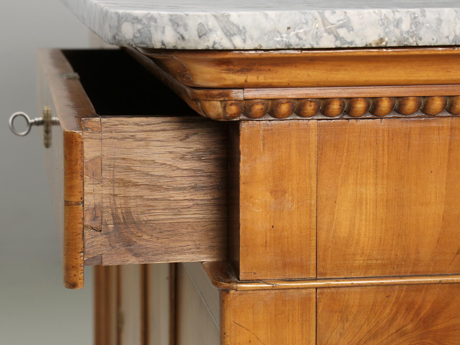 Antique French Louis Philippe Buffet circa 1825 in Cherrywood with Marble Top 4