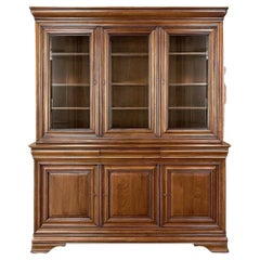 Antique French Louis Philippe Cherrywood Triple Bookcase ~ Bibliotheque