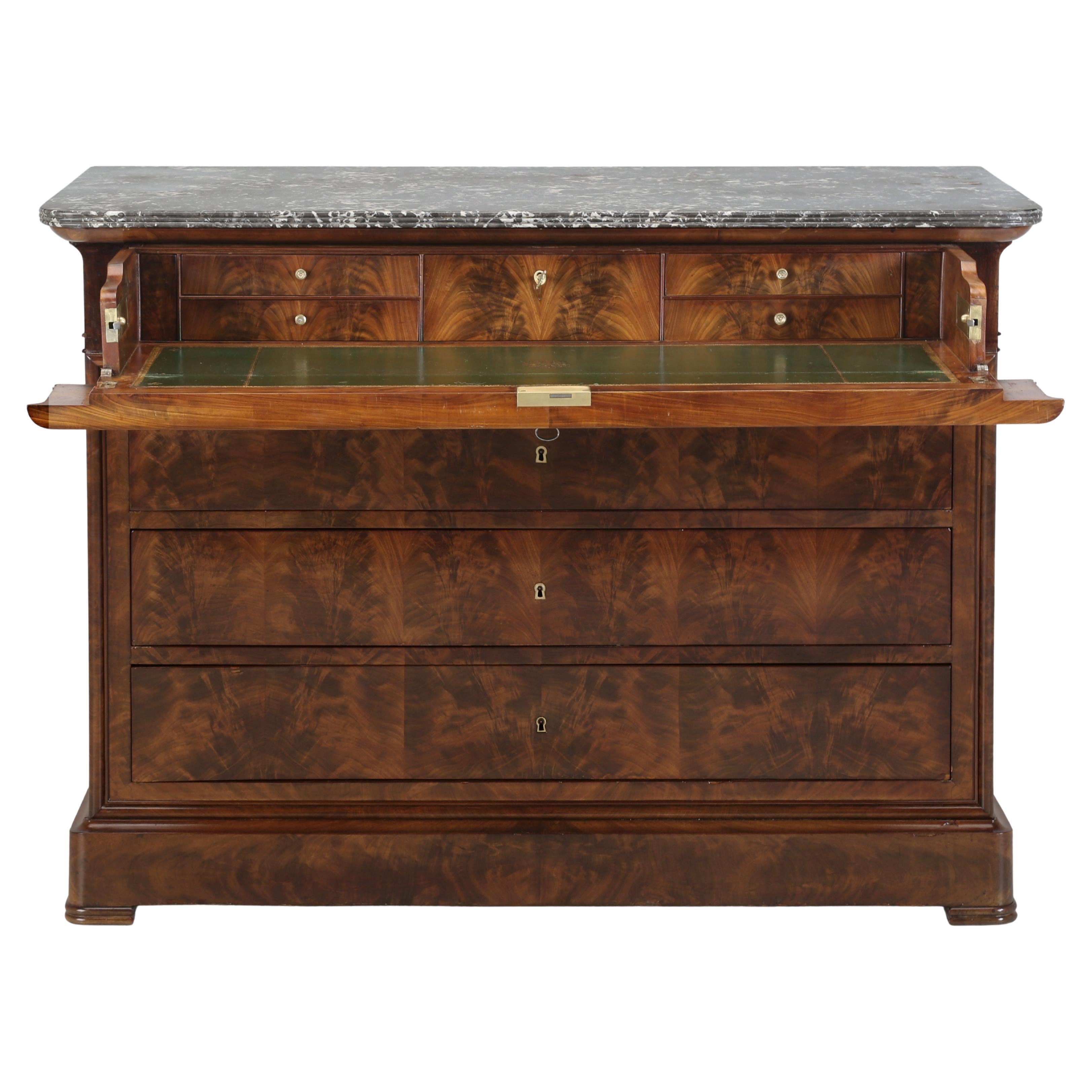 Antique French Louis Philippe Cómoda Extraíble Secretario Almacenamiento Oculto Restaurado en venta