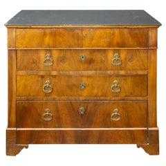 Antique French Louis Philippe Commode with Painted Black Top