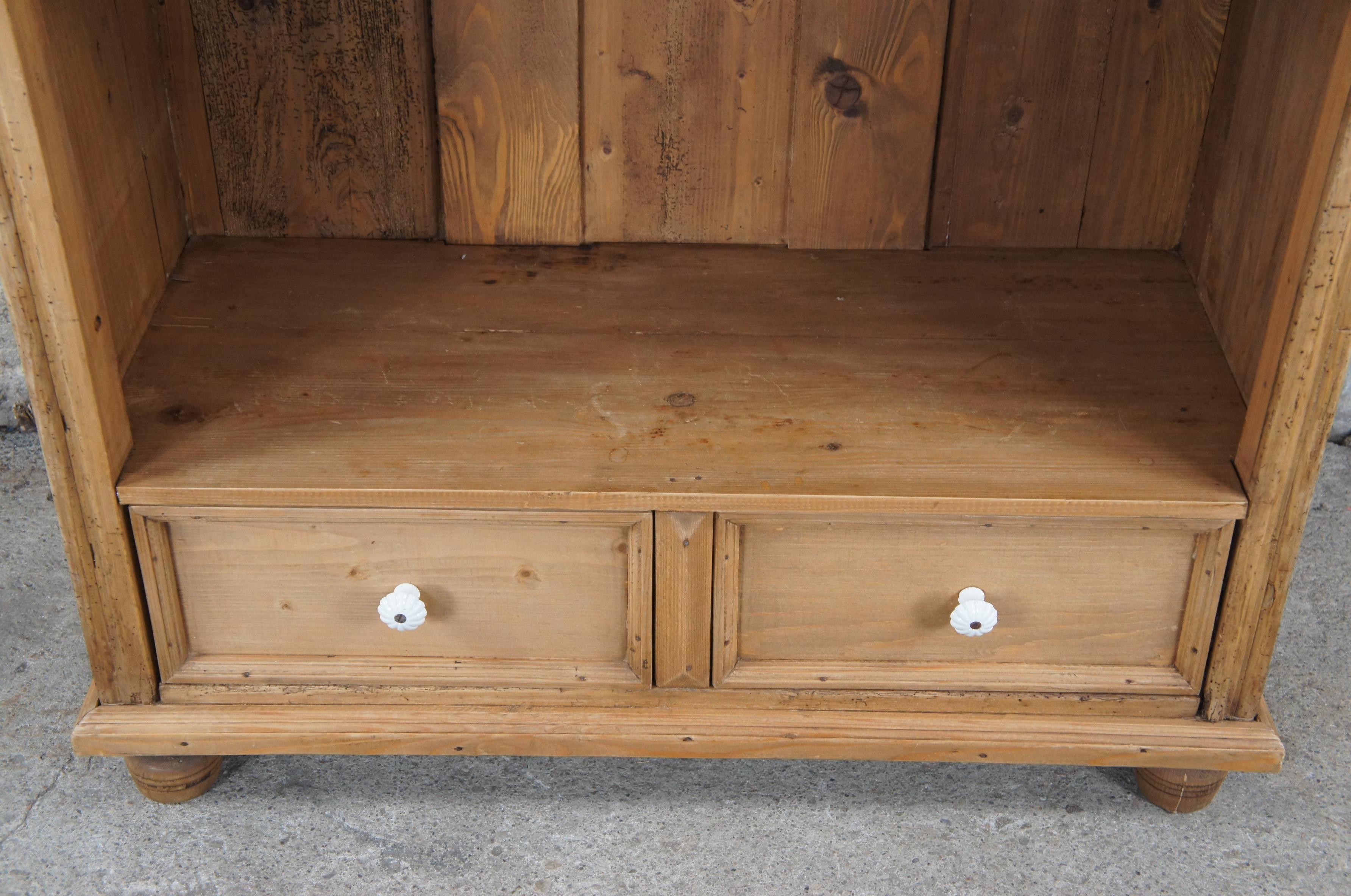 Antique French Louis Philippe Country Pine Farmhouse Bookcase Shelf Primitive In Good Condition In Dayton, OH