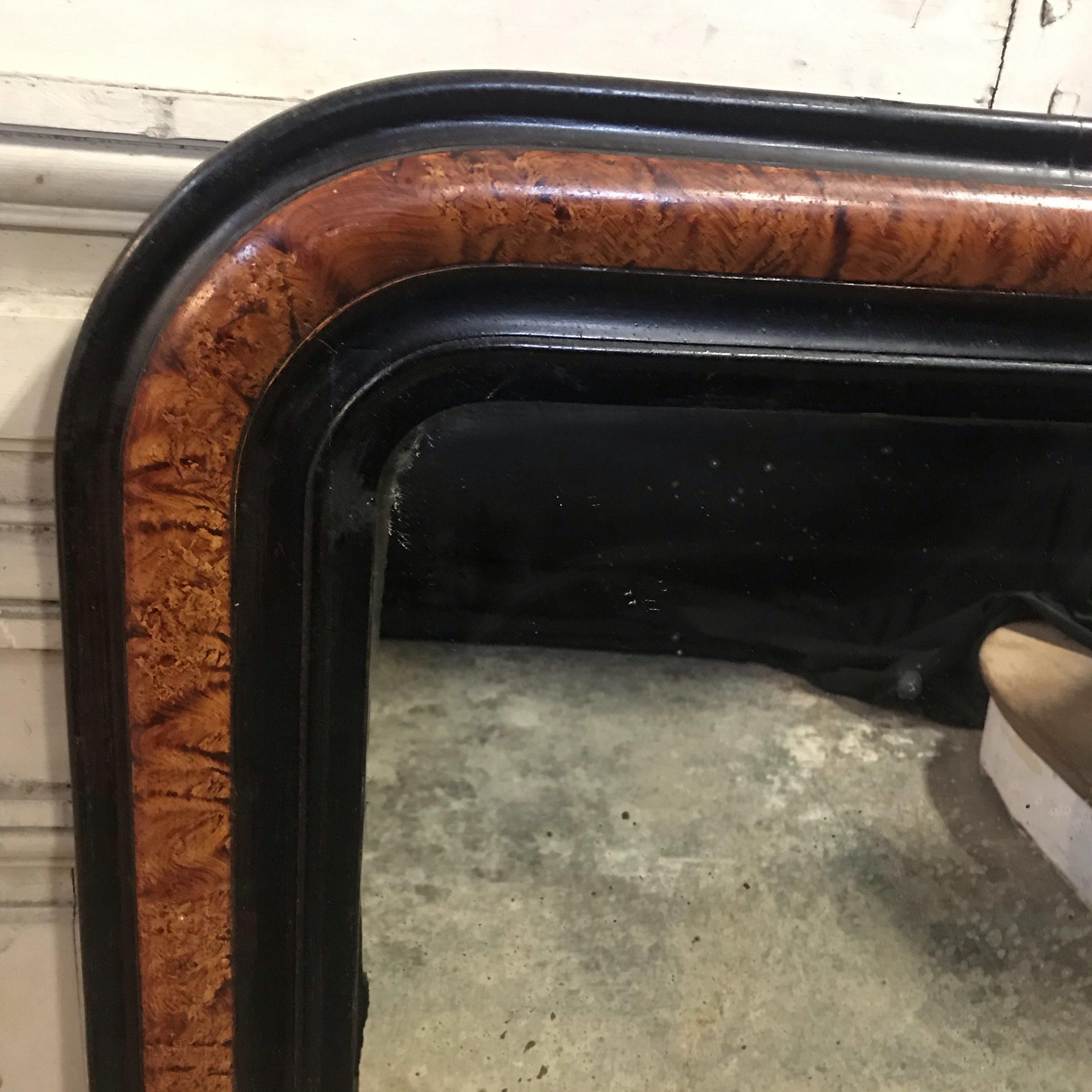 Antique French Louis Philippe Faux Painted Mirror In Good Condition For Sale In Hopewell, NJ