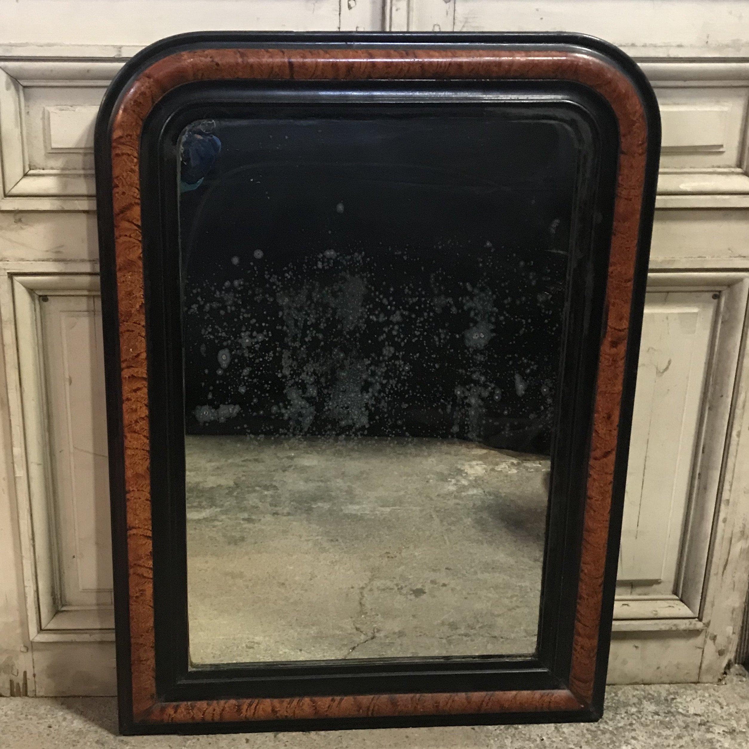 Antique French Louis Philippe Faux Painted Mirror For Sale 1