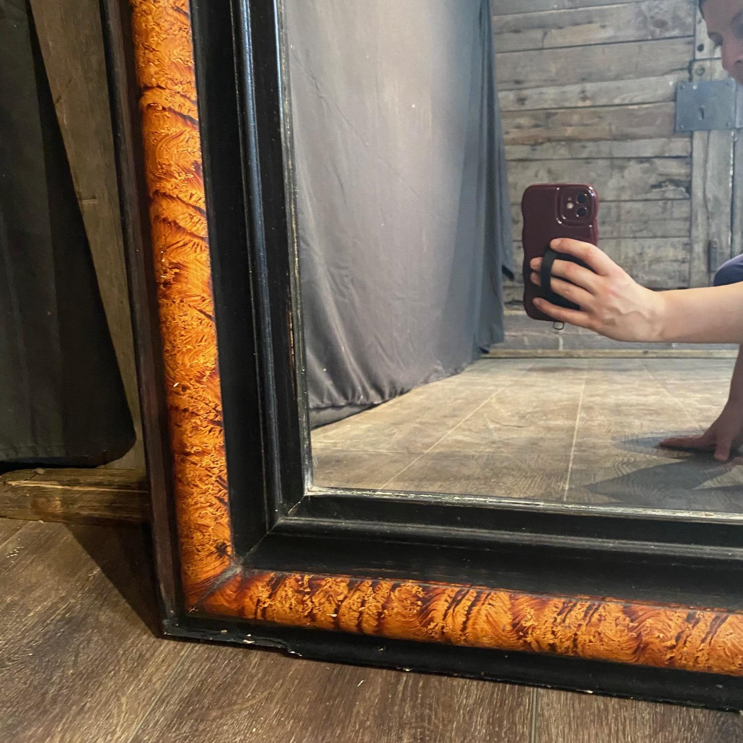 Français Ancien miroir français Louis Philippe peint en faux en vente