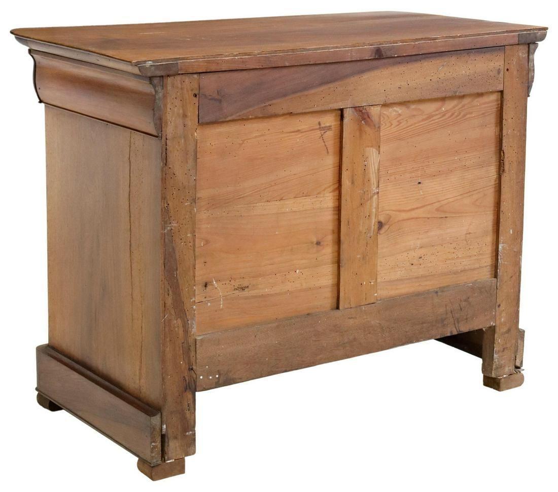 Hand-Crafted Antique French Louis Philippe Four Drawer Walnut Commode For Sale