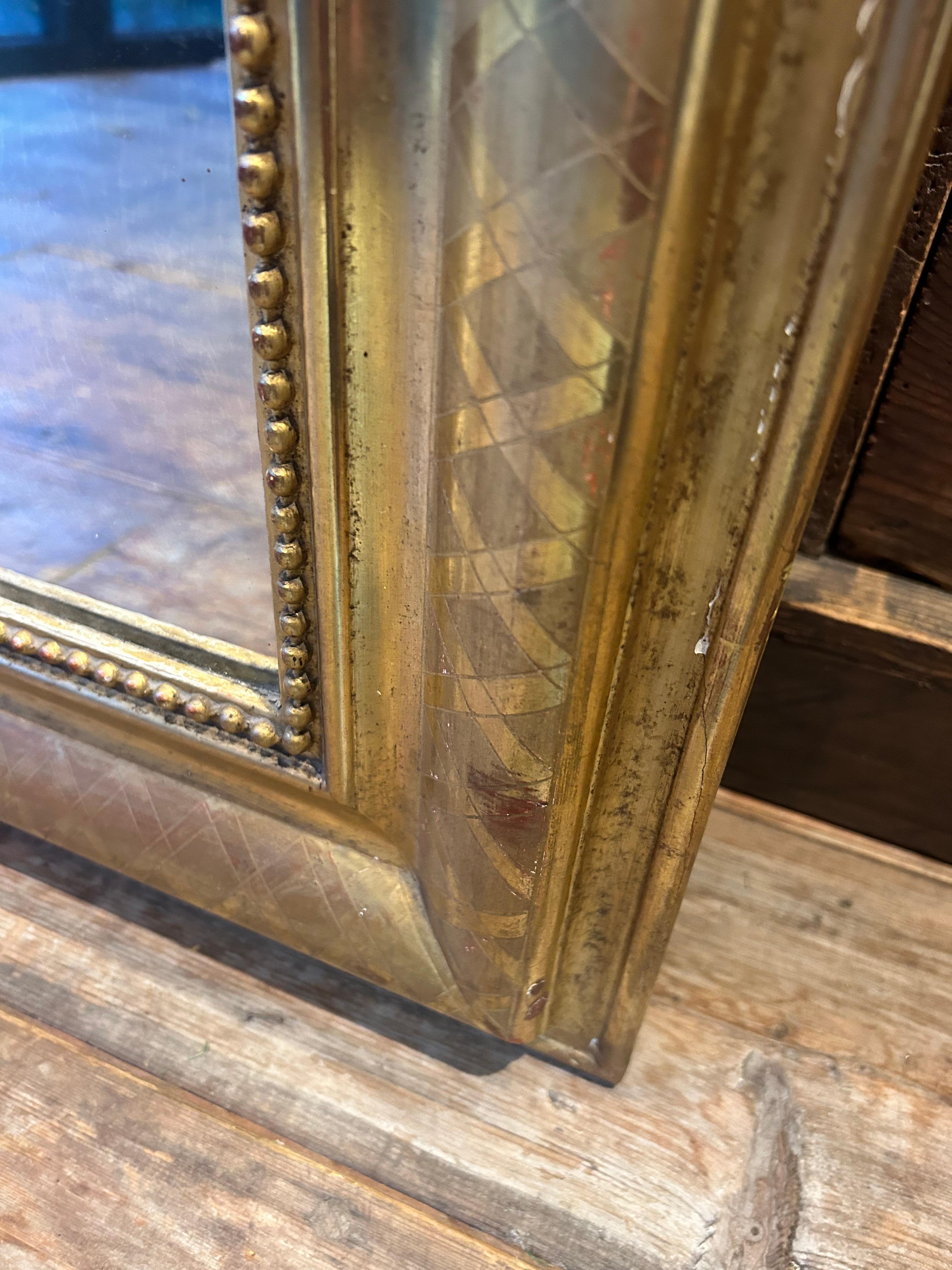 19th Century French Louis Philippe Gilt mirror  For Sale