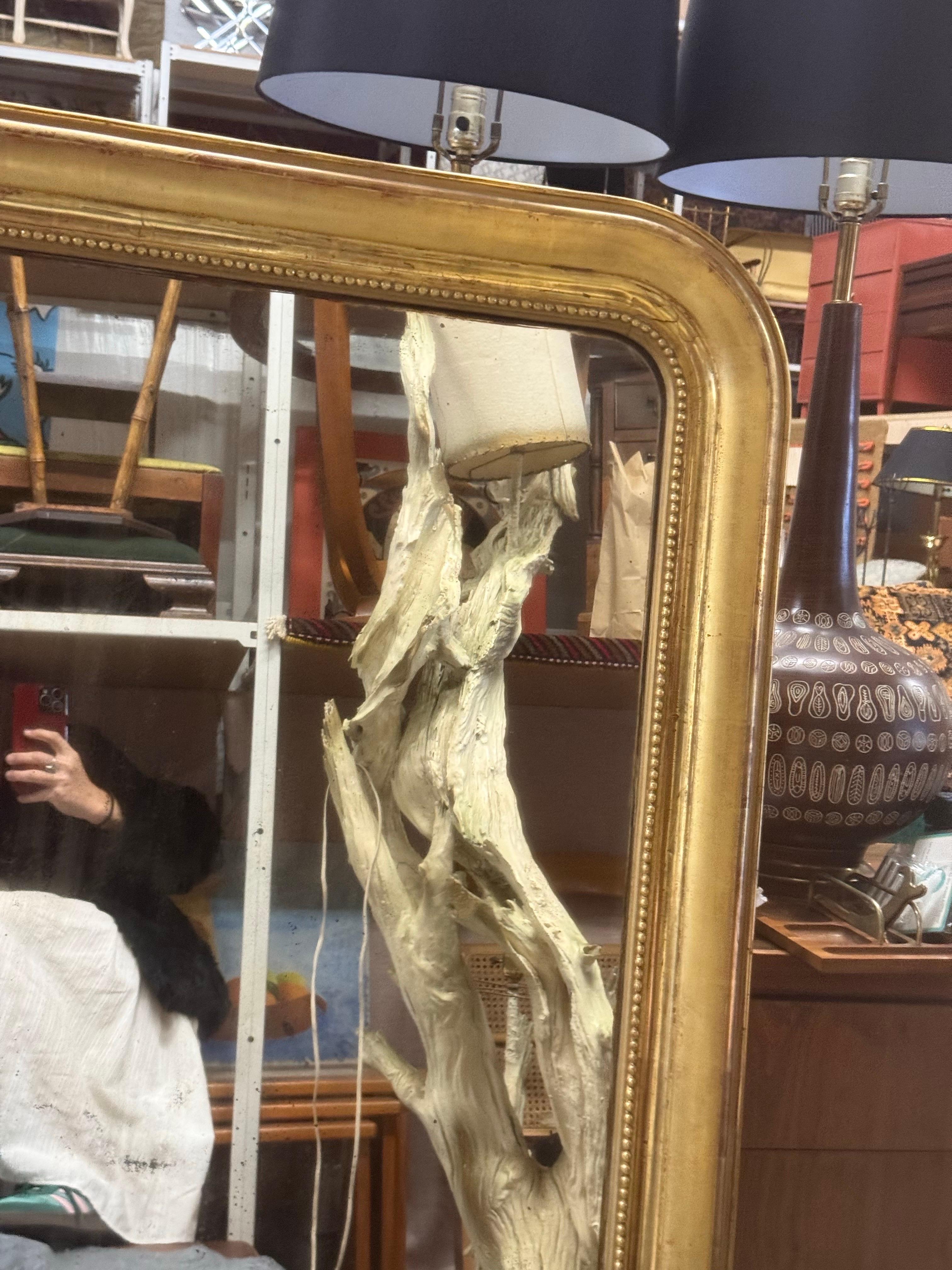 Antique French Louis Philippe Gilt Statement Wall Floor Mirror Circa 1880 In condizioni buone in vendita a Charleston, SC