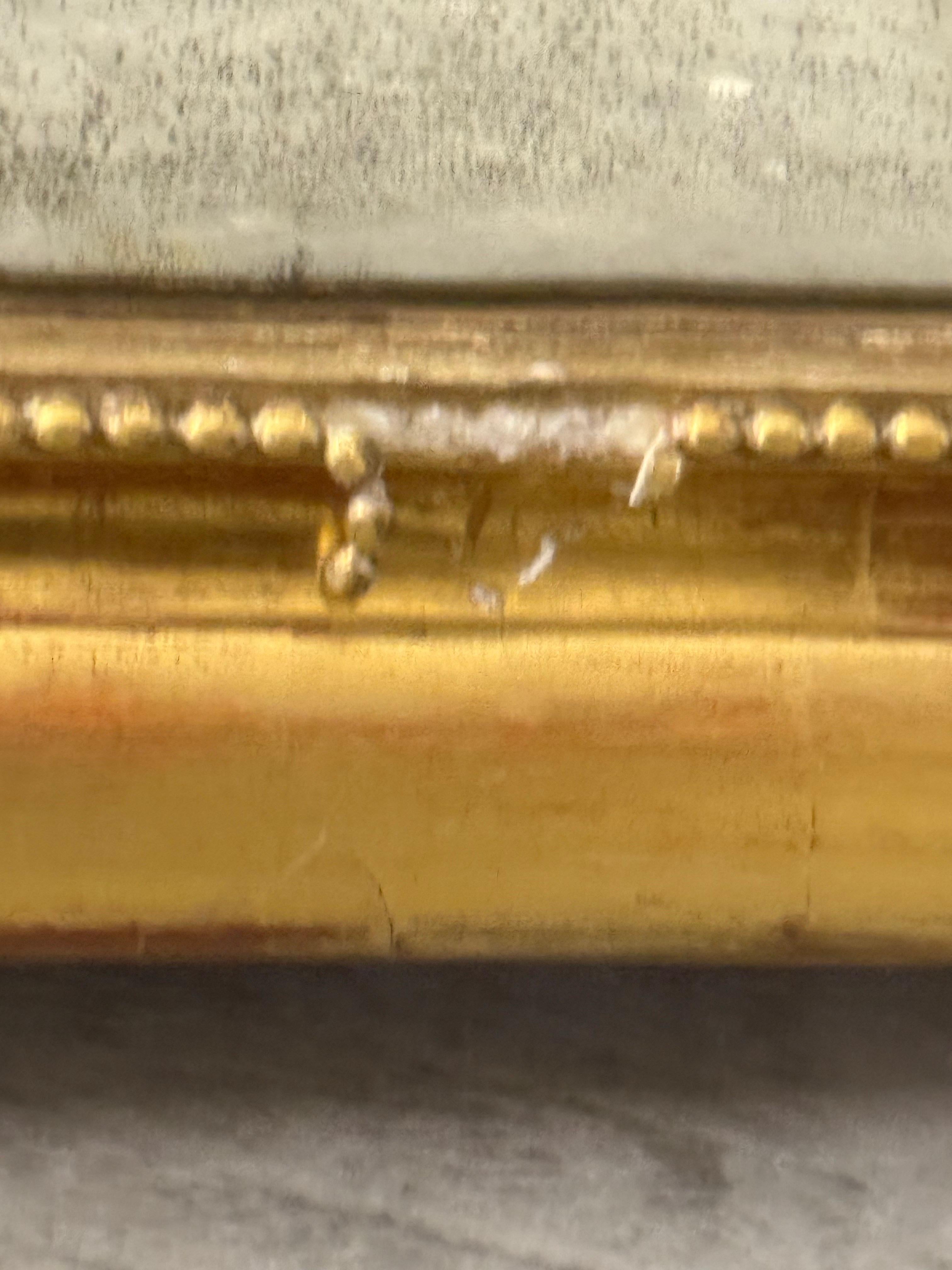 Fine XIX secolo Antique French Louis Philippe Gilt Statement Wall Floor Mirror Circa 1880 in vendita