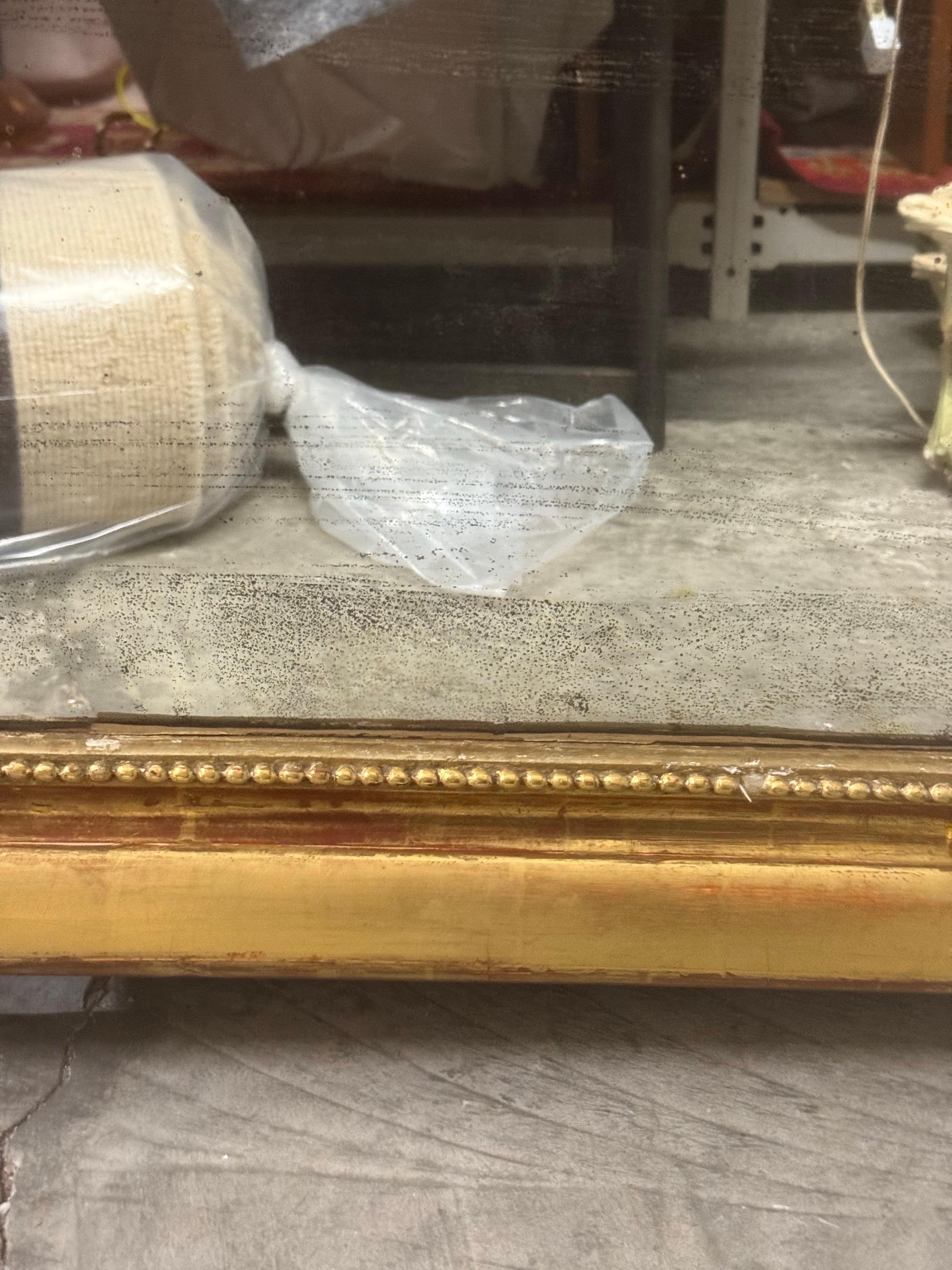 Antique French Louis Philippe Gilt Statement Wall Floor Mirror Circa 1880 in vendita 1