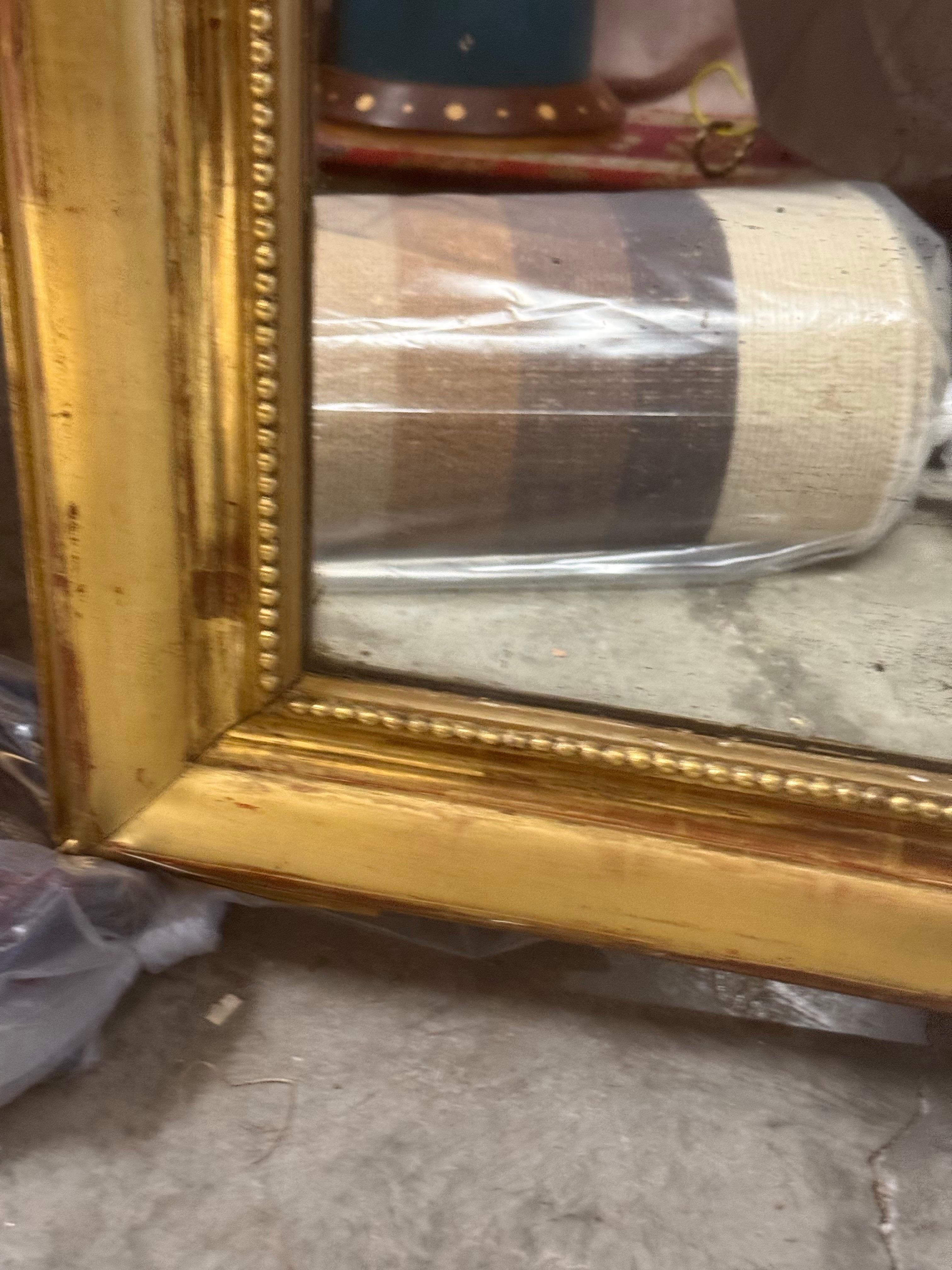 Antique French Louis Philippe Gilt Statement Wall Floor Mirror Circa 1880 in vendita 2