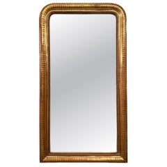 Antique French Louis Philippe Giltwood Mirror, Circa 1880.