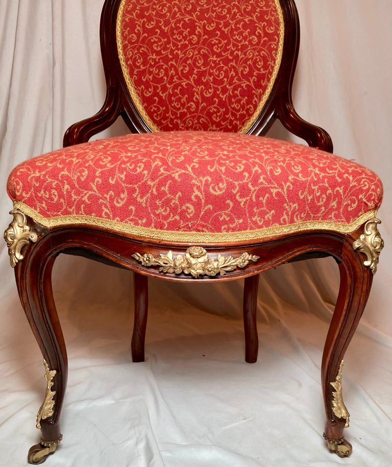 Antique Louis Philippe Italian Walnut Side Chairs, 1850s, Set of 2 for sale  at Pamono