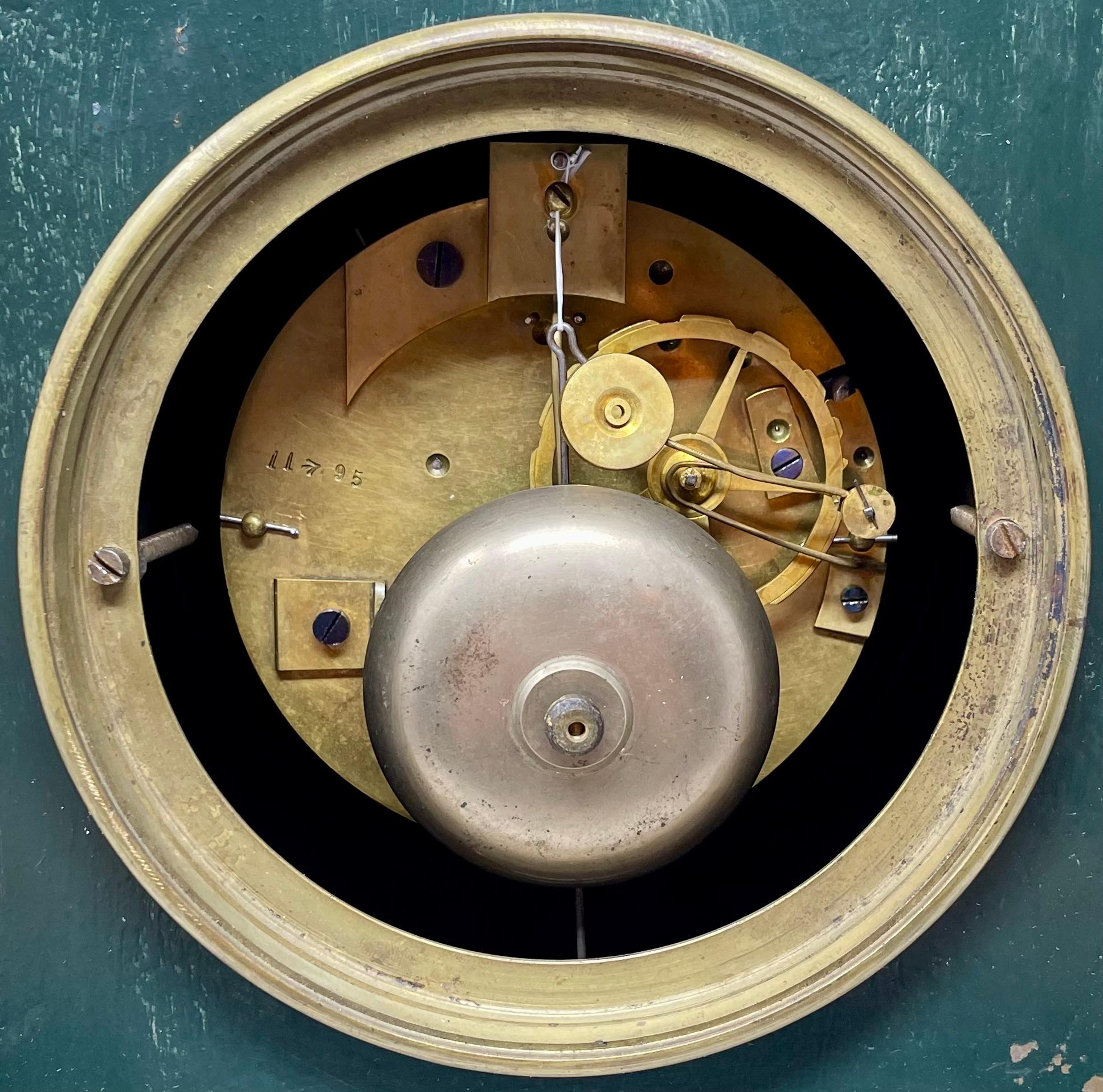 Antique French Louis Philippe Gold Bronze & Patinated Bronze Clock, Circa 1835's For Sale 6