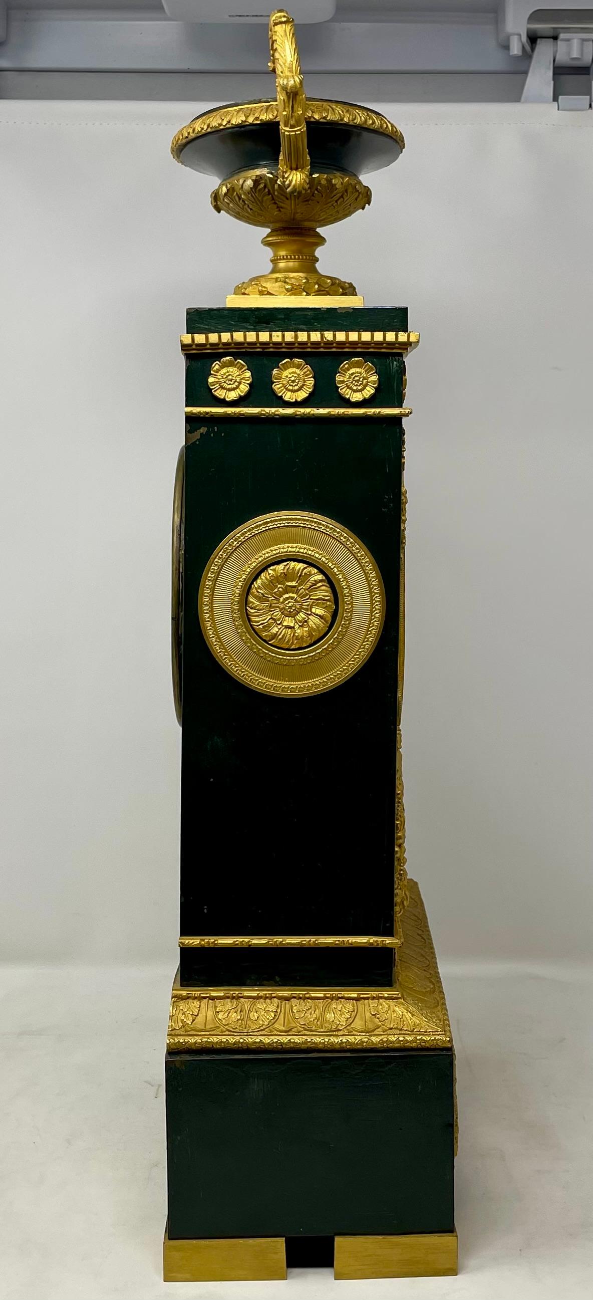 Antique French Louis Philippe Gold Bronze & Patinated Bronze Clock, Circa 1835's For Sale 7