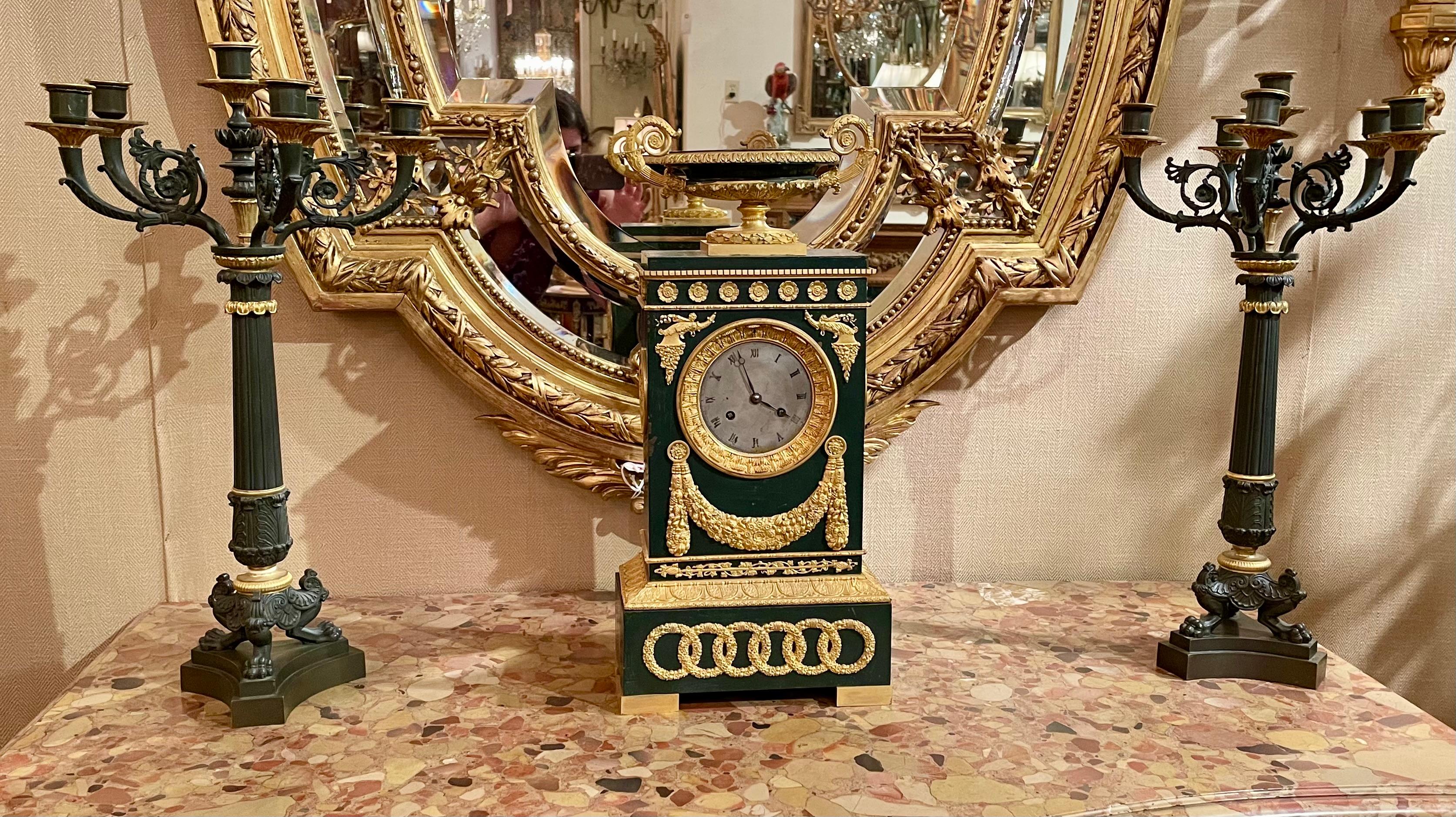Antique French Louis Philippe Gold Bronze & Patinated Bronze Clock, Circa 1835's For Sale 9