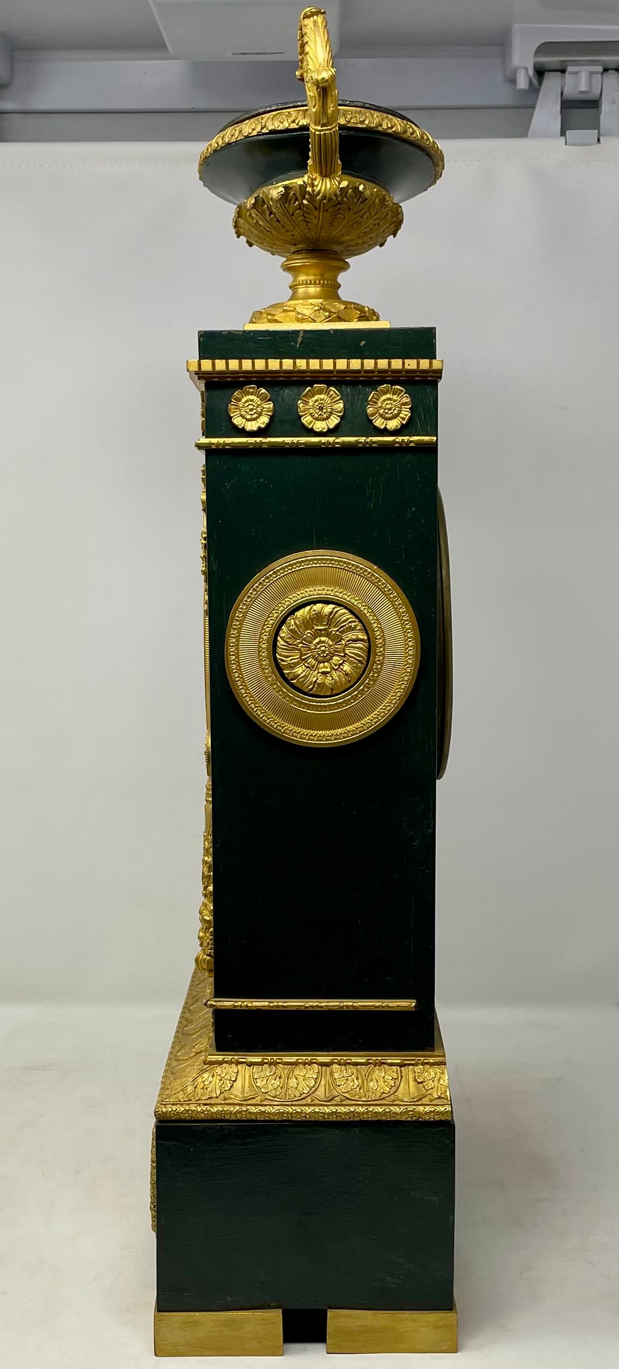 Antique French Louis Philippe Gold Bronze & Patinated Bronze Clock, Circa 1835's For Sale 4