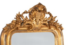 Antique French Louis Philippe Mirror, Alsace, Two-Tone Gilded Frame