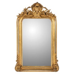 Antique French Louis Philippe Mirror, Alsace, Two-Tone Gilded Frame