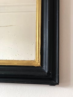 Antique French Louis Philippe Mirror - Negro y Oro, Finales S. XIX