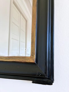 Antique French Louis Philippe Mirror - Negro y Oro, Finales S. XIX