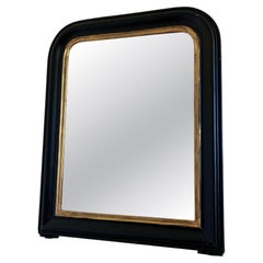 Antique French Louis Philippe Mirror - Negro y Oro, Finales S. XIX