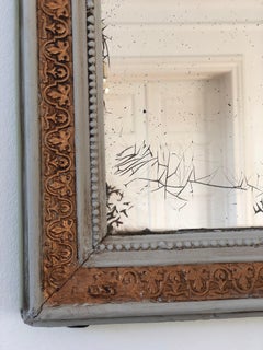 Antique French Louis Philippe Mirror – Cream and Gold, Late 19th Century