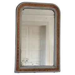 Antique French Louis Philippe Mirror – Cream and Gold, Late 19th Century
