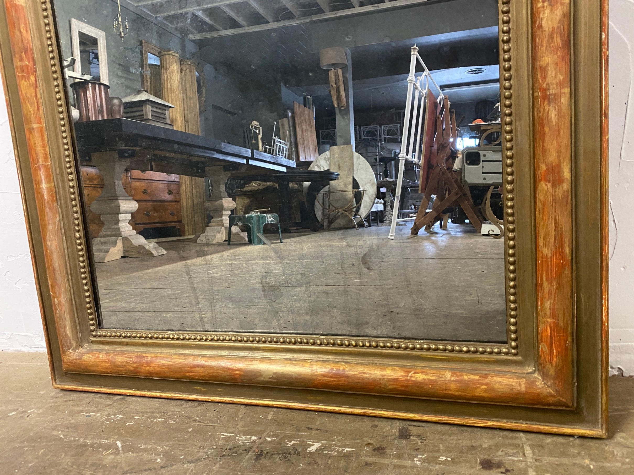 Carved Antique French Louis Philippe Mirror
