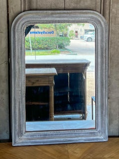 Antique French Louis Philippe Mirror w/ Distressed Finish