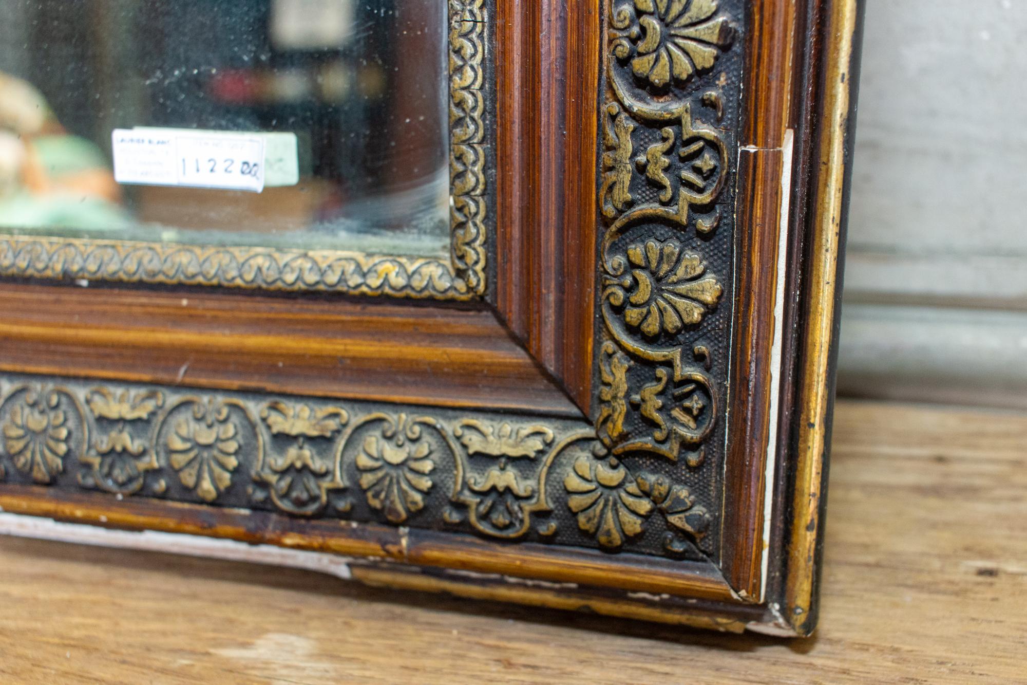 19th Century Antique French Louis Philippe Mirror with Gilt Edge and Original Glass For Sale
