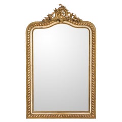 Antique French Louis Philippe Mirror with Serpentine Top
