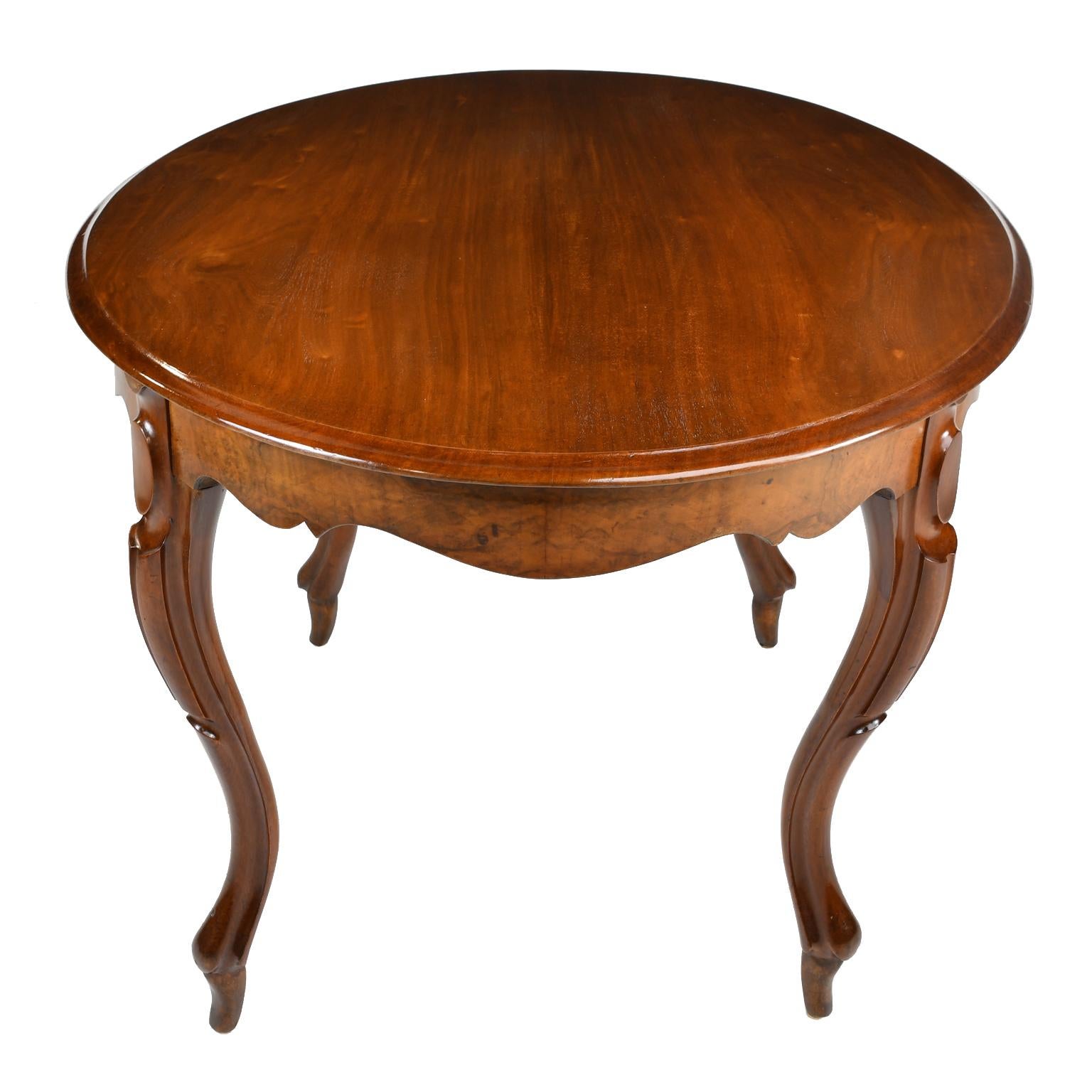 Hand-Carved Antique French Louis Philippe Oval Dining/ Center Table in Mahogany, circa 1840 For Sale