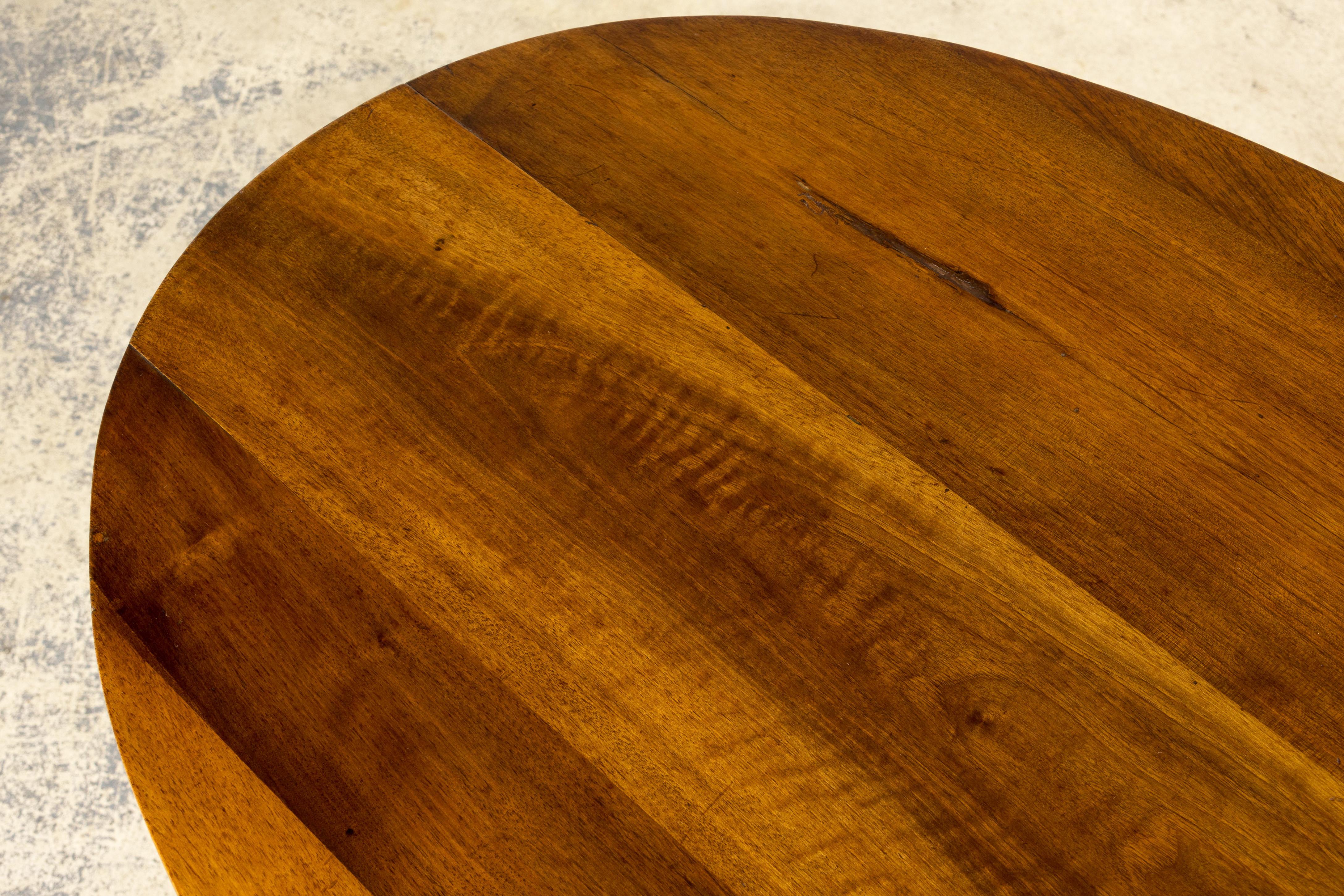 Antique French Louis Philippe Oval Walnut Vendange Wine Tasting Side Table For Sale 9