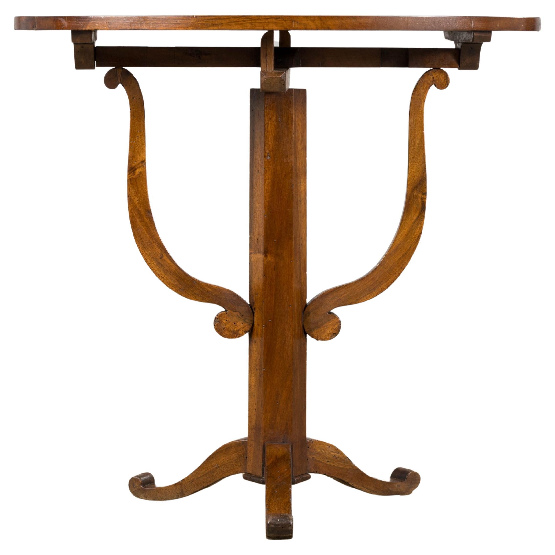 Antique French Louis Philippe Oval Walnut Vendange Wine Tasting Side Table For Sale