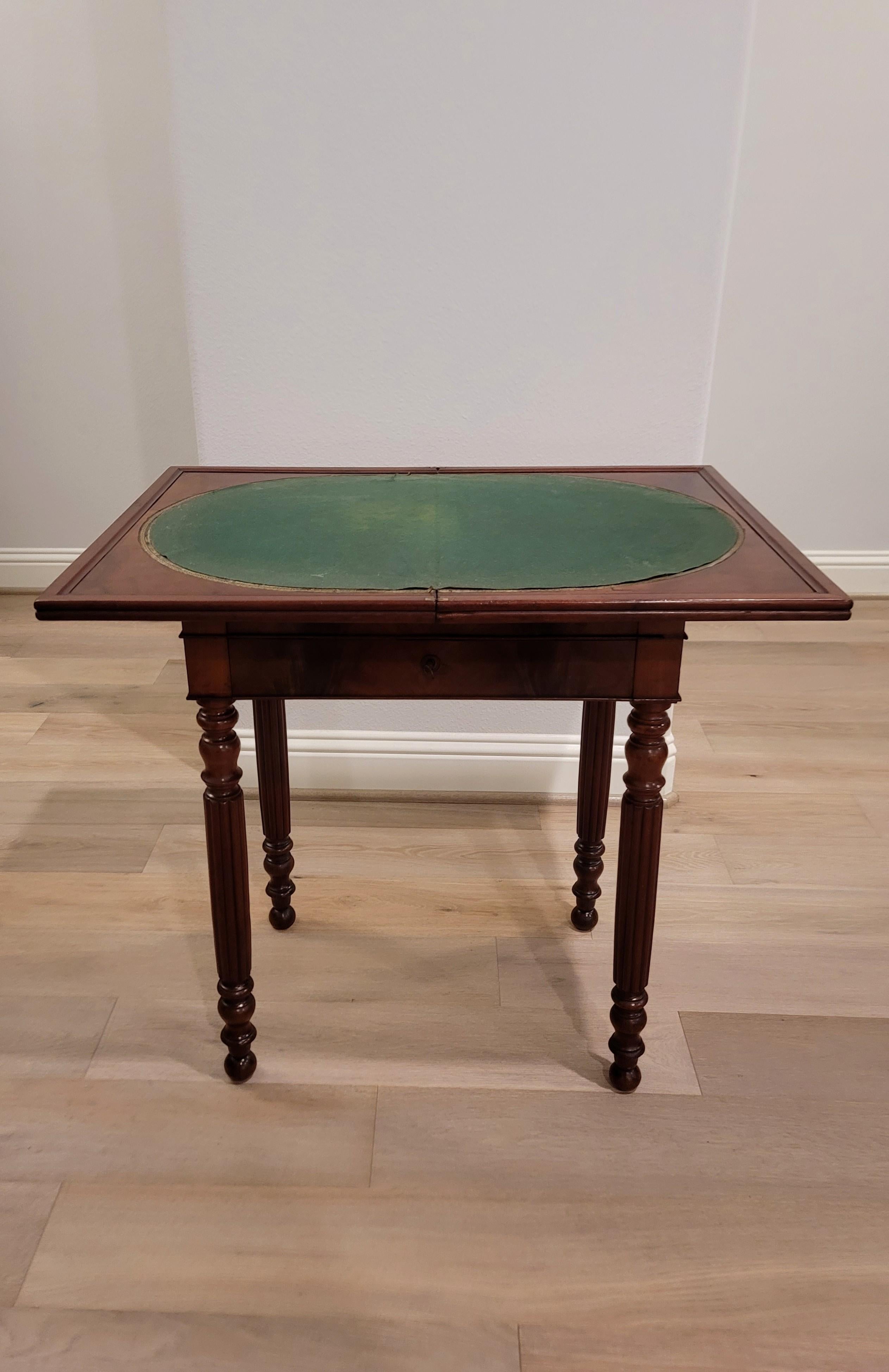 Antique French Louis Philippe Period Flame Mahogany Small Games Table  14