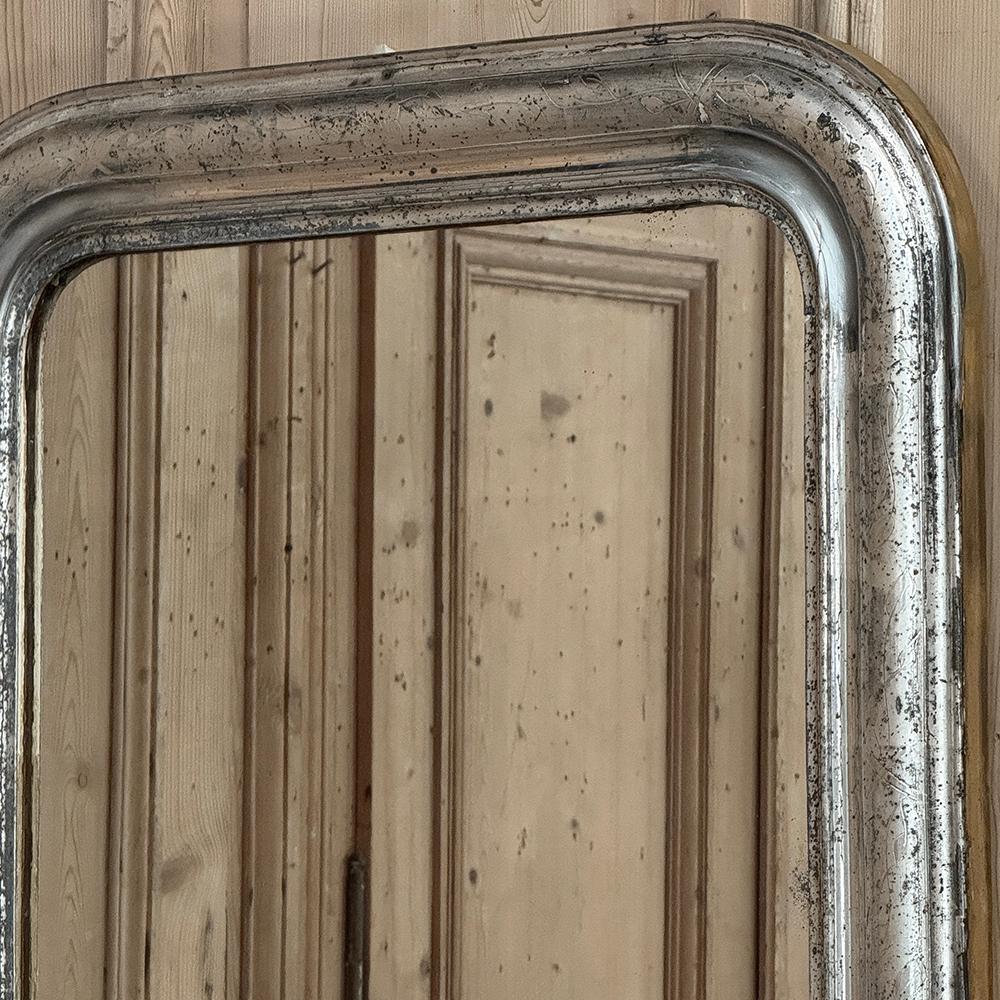 Antique French Louis Philippe Period Silvered Mirror For Sale 5