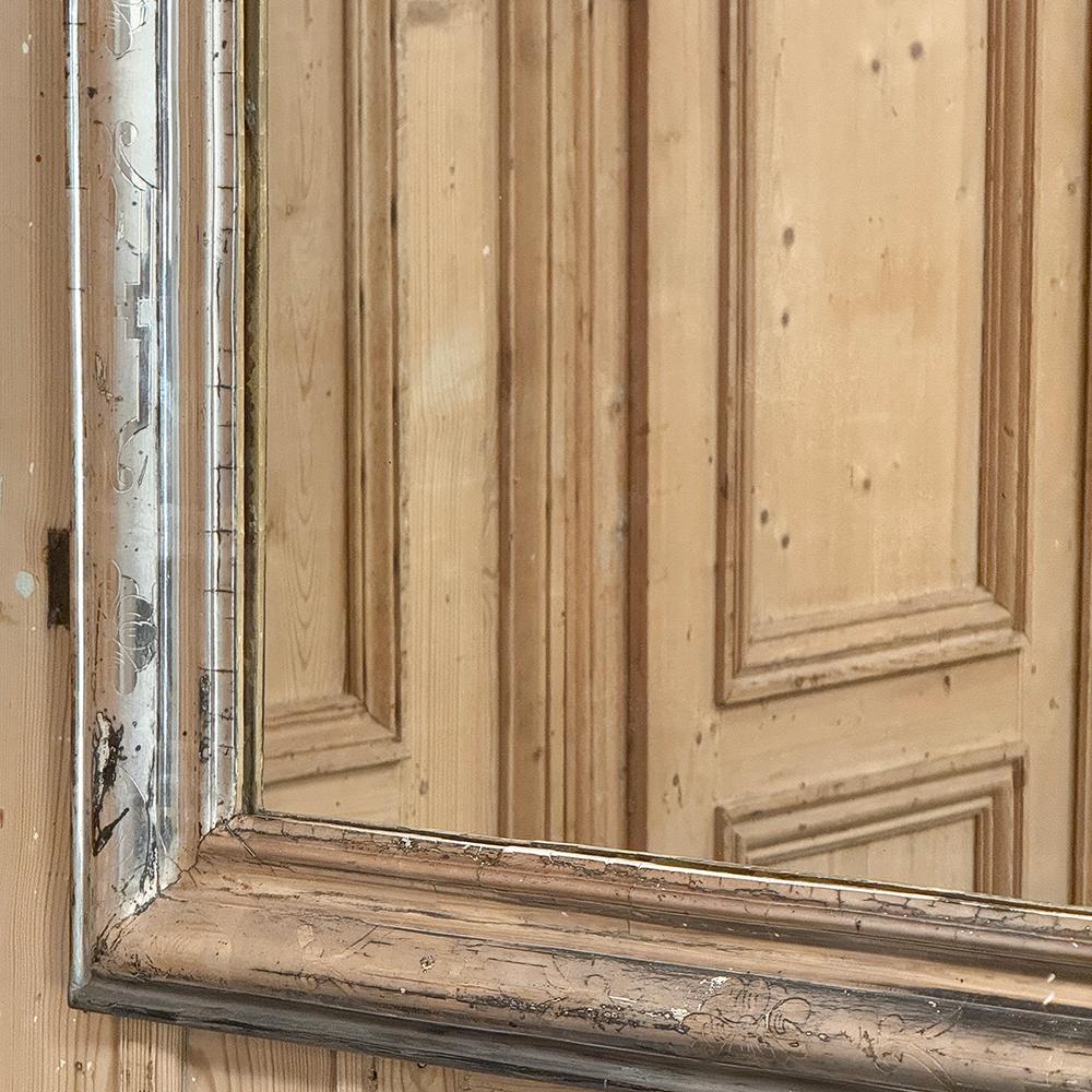 Antique French Louis Philippe Period Silvered Mirror 8