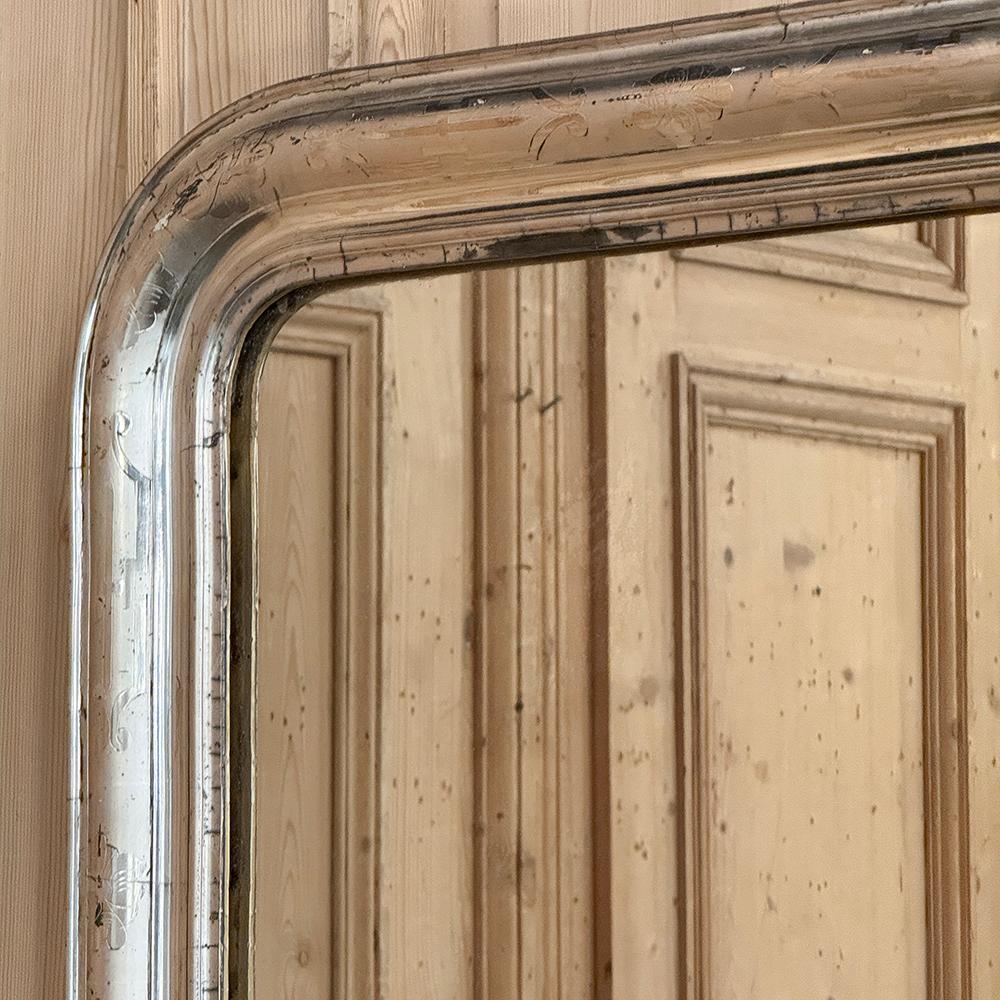 Antique French Louis Philippe Period Silvered Mirror 9