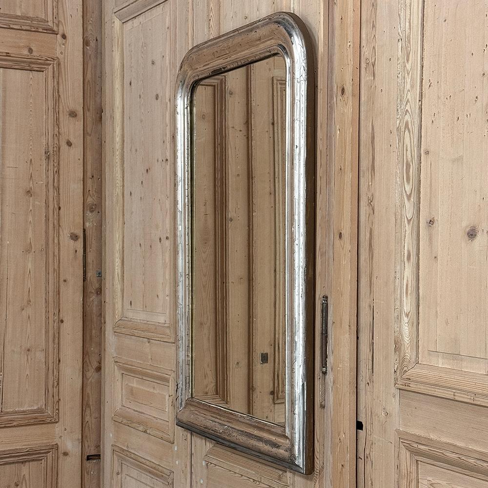 Antique French Louis Philippe Period Silvered Mirror 11
