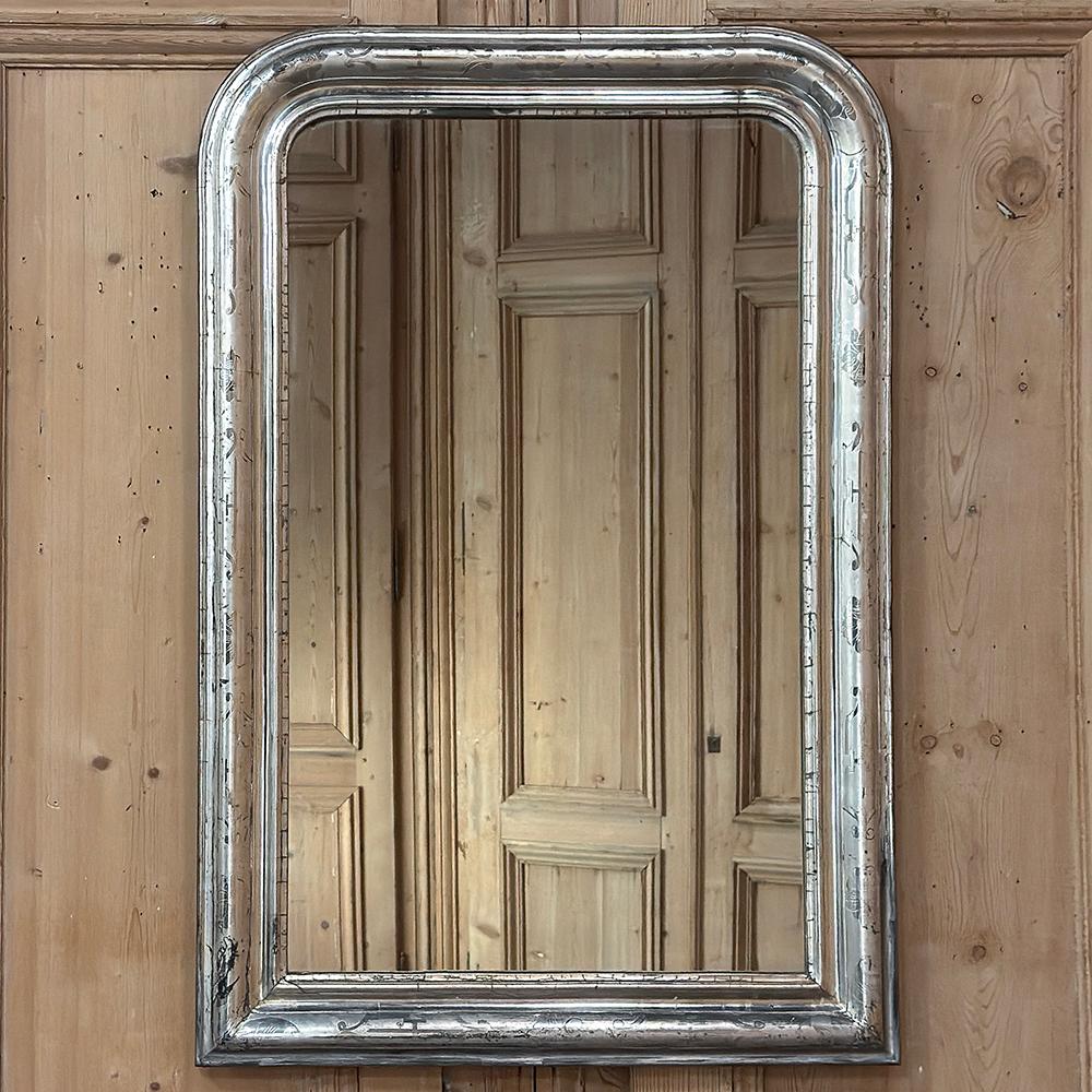 19th Century Antique French Louis Philippe Period Silvered Mirror