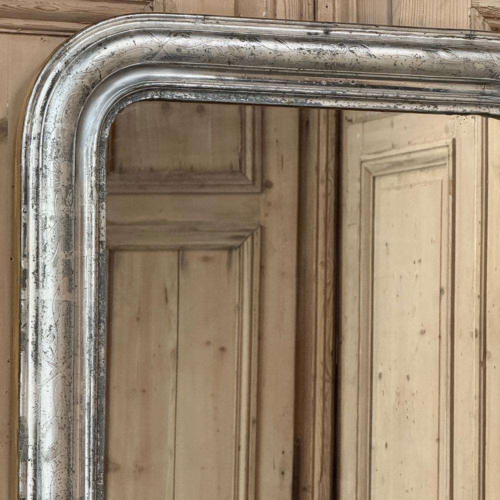 Antique French Louis Philippe Period Silvered Mirror For Sale 1