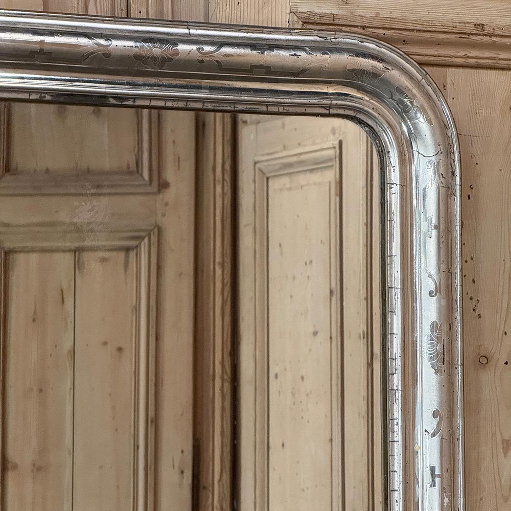 Antique French Louis Philippe Period Silvered Mirror 2