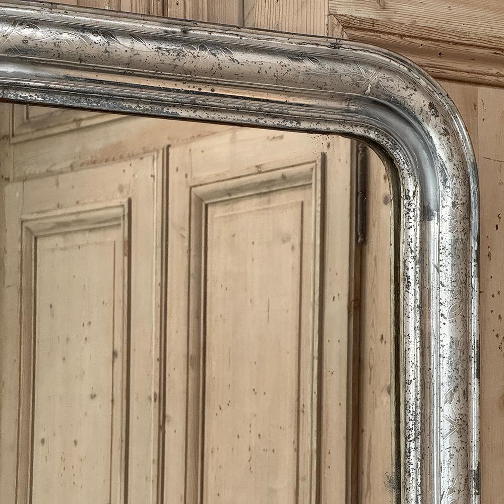 Antique French Louis Philippe Period Silvered Mirror For Sale 2