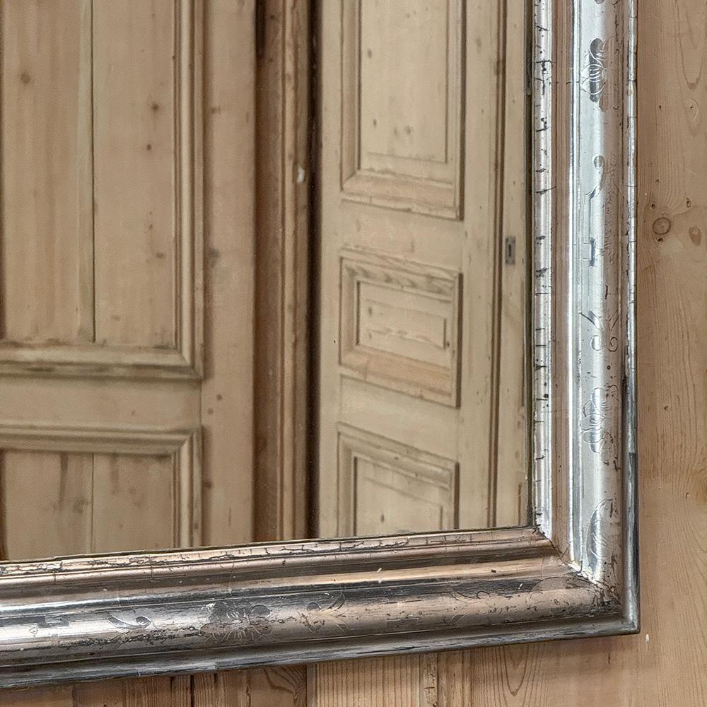 Antique French Louis Philippe Period Silvered Mirror 3